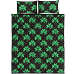 Pixel Clover St. Patrick's Day Print Quilt Bed Set