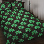 Pixel Clover St. Patrick's Day Print Quilt Bed Set