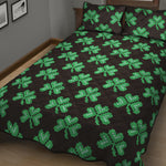 Pixel Clover St. Patrick's Day Print Quilt Bed Set