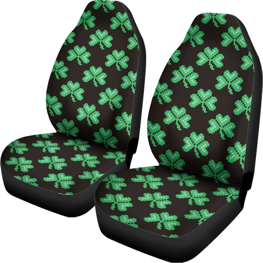 Pixel Clover St. Patrick's Day Print Universal Fit Car Seat Covers