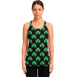 Pixel Clover St. Patrick's Day Print Women's Racerback Tank Top