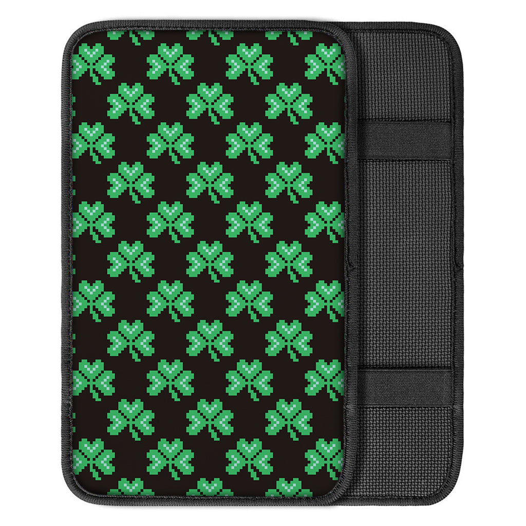 Pixel Clover St. Patrick's Day Print Car Center Console Cover