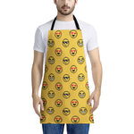 Pixel Emoji Pattern Print Apron