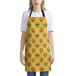 Pixel Emoji Pattern Print Apron