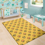 Pixel Emoji Pattern Print Area Rug
