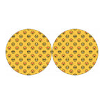 Pixel Emoji Pattern Print Car Coasters