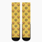 Pixel Emoji Pattern Print Crew Socks