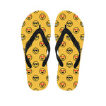 Pixel Emoji Pattern Print Flip Flops