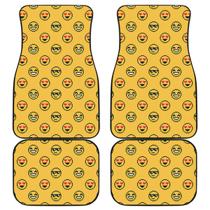 Pixel Emoji Pattern Print Front and Back Car Floor Mats