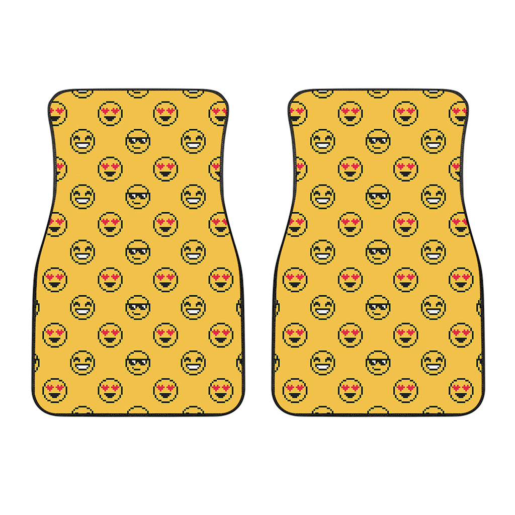 Pixel Emoji Pattern Print Front Car Floor Mats