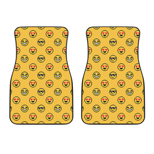 Pixel Emoji Pattern Print Front Car Floor Mats