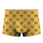 Pixel Emoji Pattern Print Men's Boxer Briefs