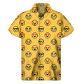 Pixel Emoji Pattern Print Men's Short Sleeve Shirt