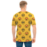 Pixel Emoji Pattern Print Men's T-Shirt