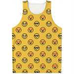 Pixel Emoji Pattern Print Men's Tank Top