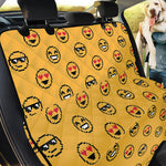 Pixel Emoji Pattern Print Pet Car Back Seat Cover