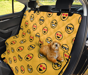 Pixel Emoji Pattern Print Pet Car Back Seat Cover