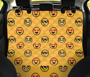 Pixel Emoji Pattern Print Pet Car Back Seat Cover