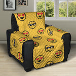 Pixel Emoji Pattern Print Recliner Protector