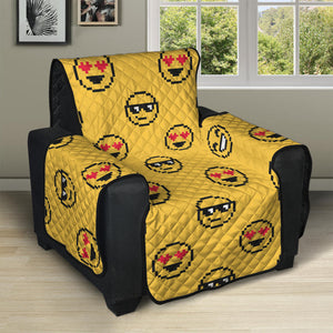 Pixel Emoji Pattern Print Recliner Protector