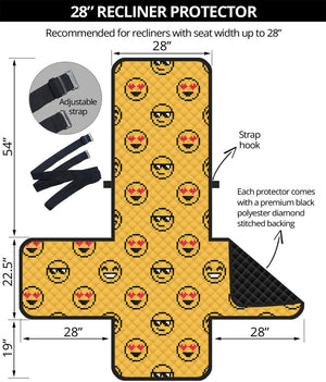 Pixel Emoji Pattern Print Recliner Protector