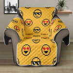 Pixel Emoji Pattern Print Recliner Protector