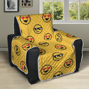 Pixel Emoji Pattern Print Recliner Protector