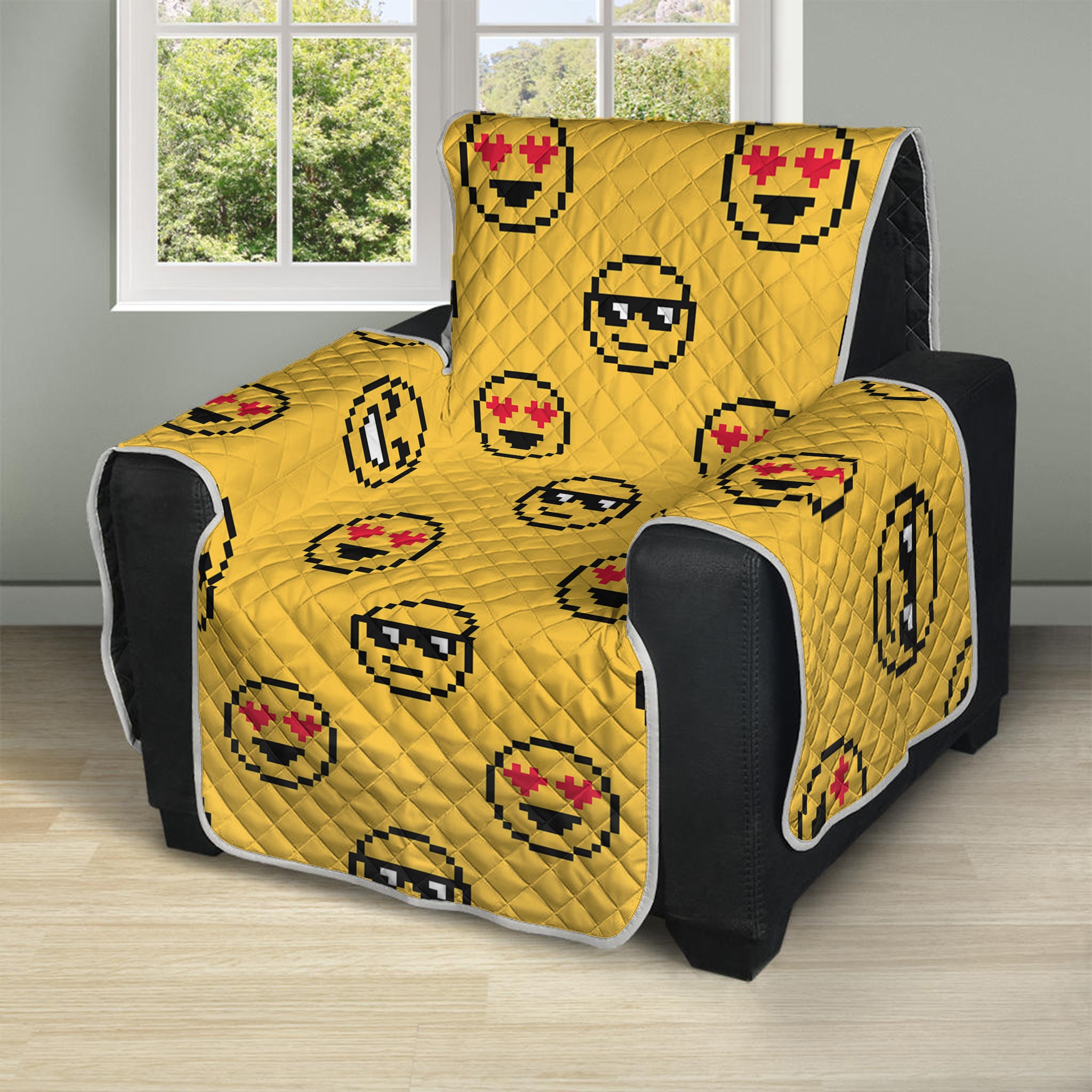 Pixel Emoji Pattern Print Recliner Protector