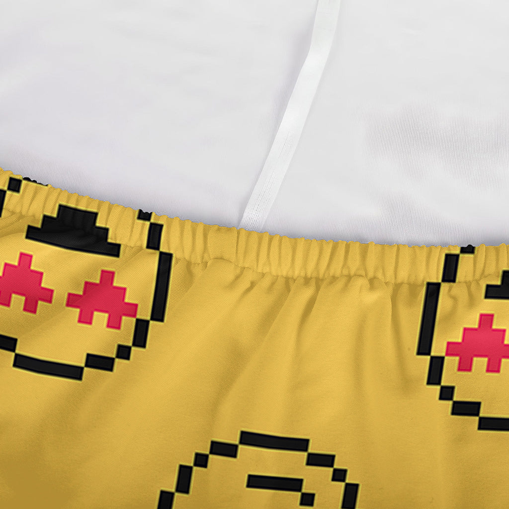 Pixel Emoji Pattern Print Sofa Cover
