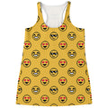 Pixel Emoji Pattern Print Women's Racerback Tank Top