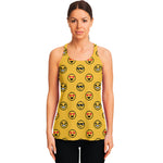 Pixel Emoji Pattern Print Women's Racerback Tank Top
