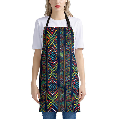Pixel Ethnic Pattern Print Apron