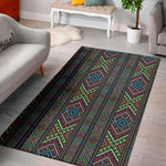 Pixel Ethnic Pattern Print Area Rug