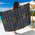 Pixel Ethnic Pattern Print Beach Sarong Wrap