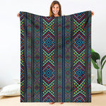 Pixel Ethnic Pattern Print Blanket