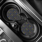Pixel Ethnic Pattern Print Car Coasters