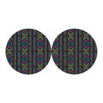 Pixel Ethnic Pattern Print Car Coasters
