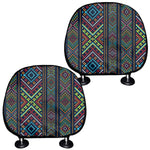 Pixel Ethnic Pattern Print Car Headrest Covers