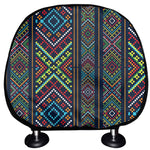 Pixel Ethnic Pattern Print Car Headrest Covers
