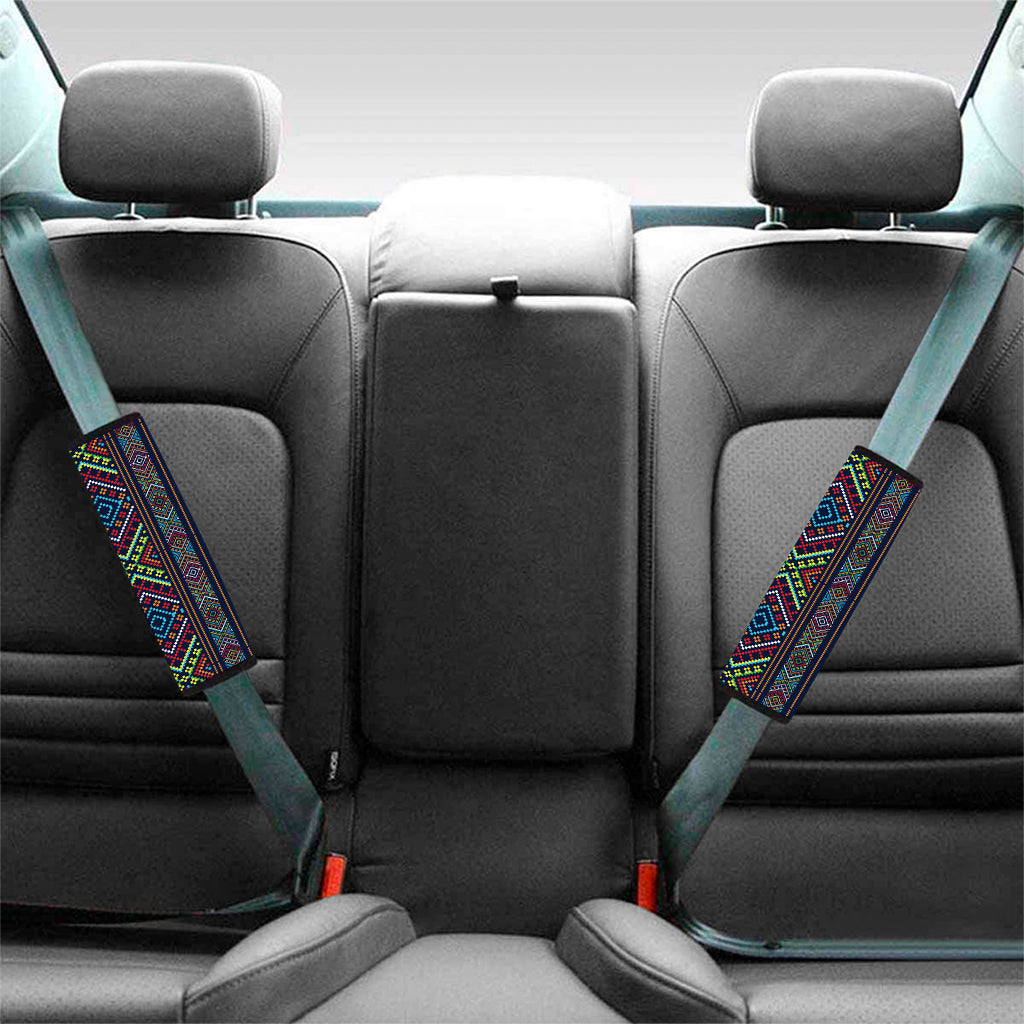 Pixel Ethnic Pattern Print Car Seat Belt Covers