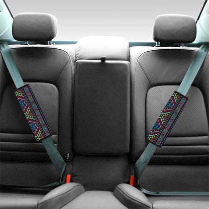 Pixel Ethnic Pattern Print Car Seat Belt Covers