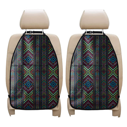 Pixel Ethnic Pattern Print Car Seat Organizers