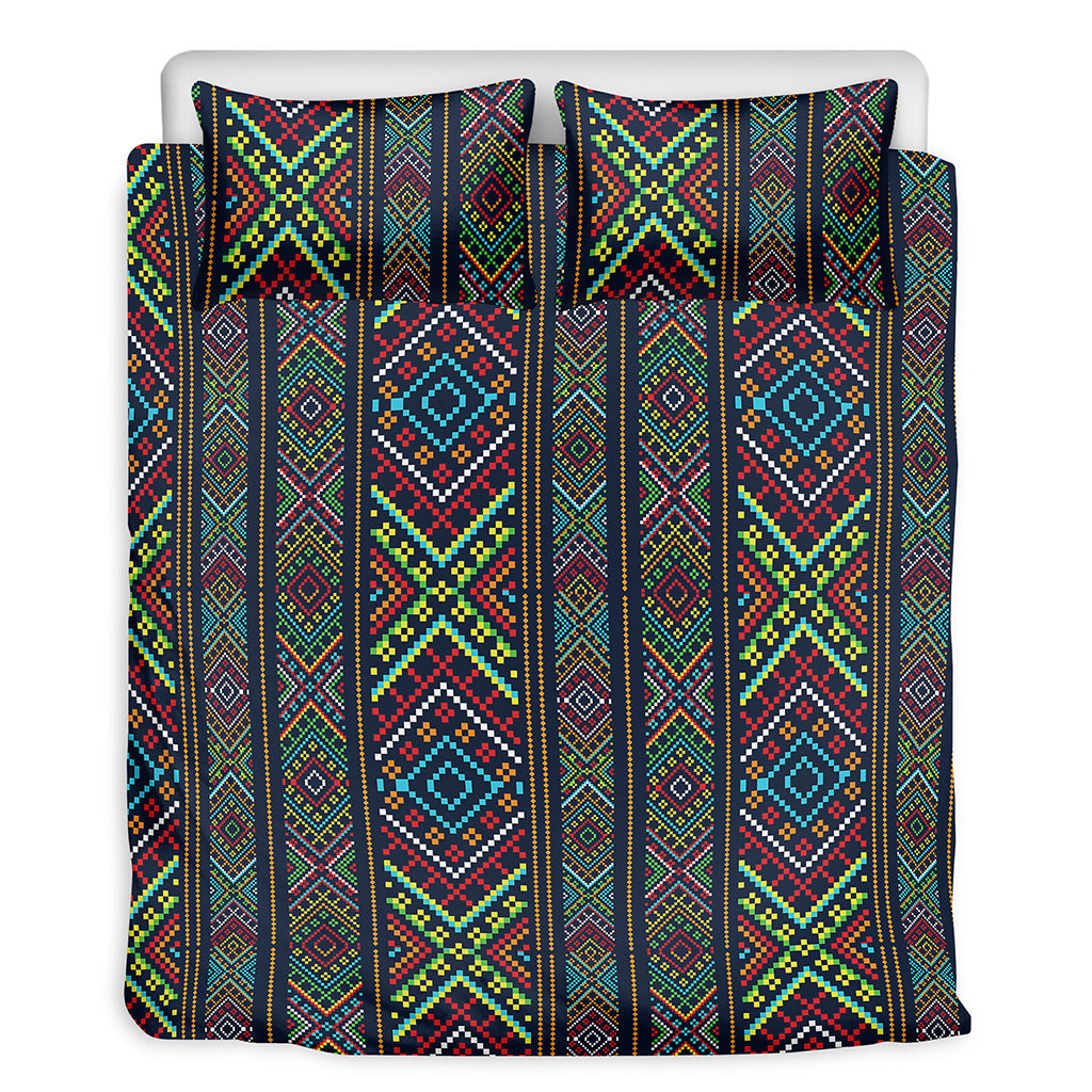 Pixel Ethnic Pattern Print Duvet Cover Bedding Set