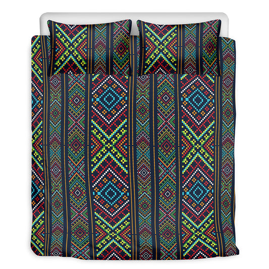 Pixel Ethnic Pattern Print Duvet Cover Bedding Set