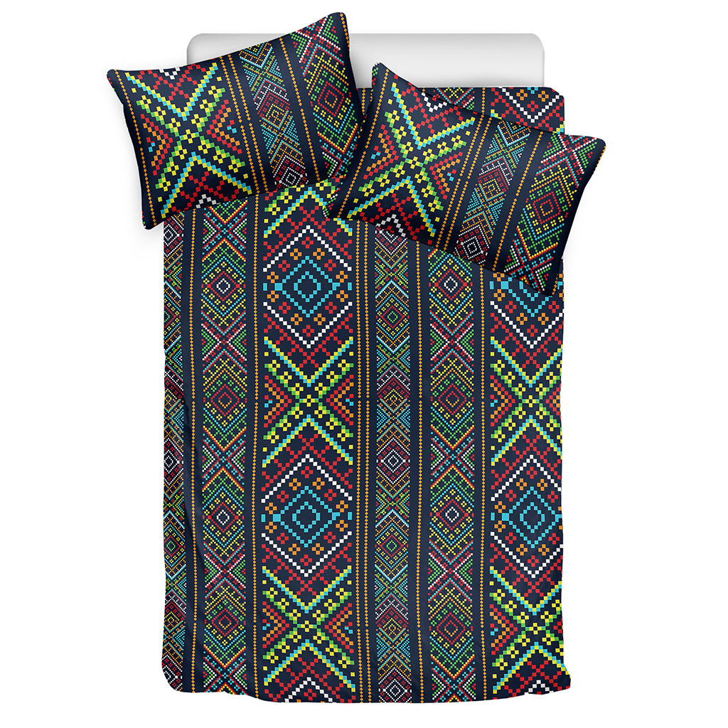 Pixel Ethnic Pattern Print Duvet Cover Bedding Set