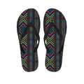 Pixel Ethnic Pattern Print Flip Flops