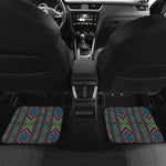 Pixel Ethnic Pattern Print Front and Back Car Floor Mats