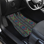 Pixel Ethnic Pattern Print Front and Back Car Floor Mats