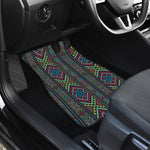 Pixel Ethnic Pattern Print Front Car Floor Mats