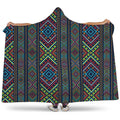 Pixel Ethnic Pattern Print Hooded Blanket